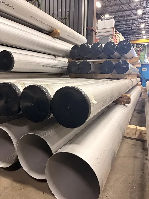 Pipe stacked in shop