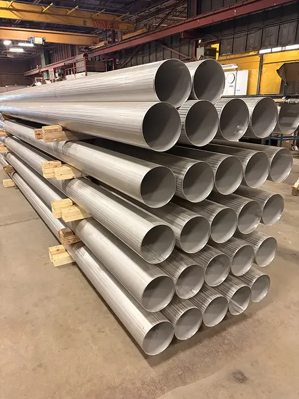 Pipe stacked in shop